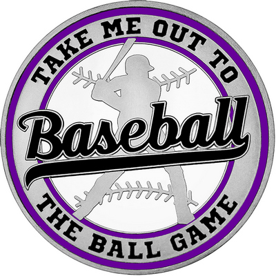 Black "Baseball" with Purple Outer Circular Borders